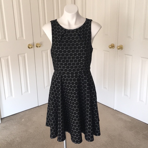 Elle Dresses & Skirts - Elle Black Dot Fit & Flare Dress - Black - 10